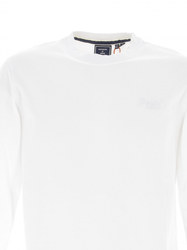 T-shirt vintage logo embossé blanc homme - Superdry