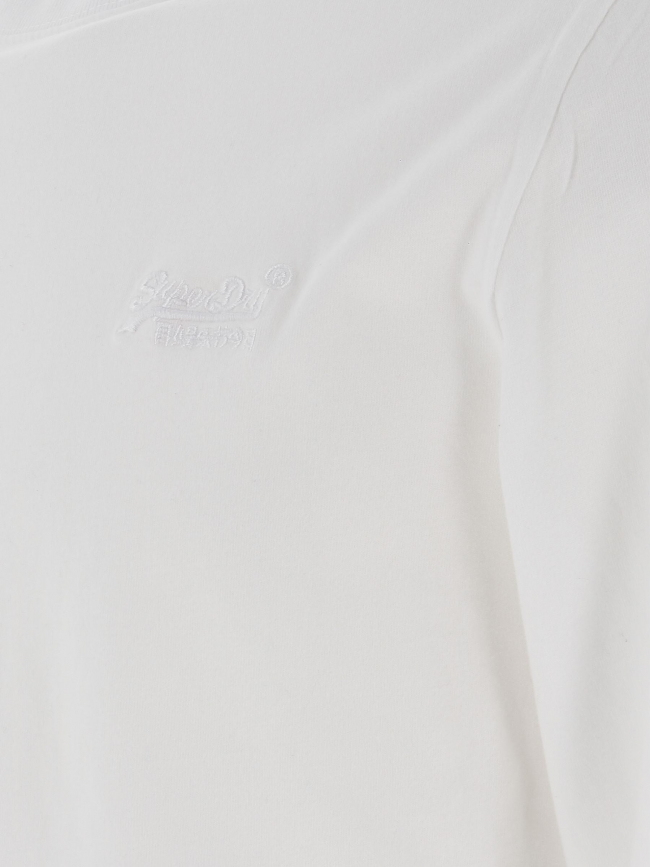 T-shirt vintage logo embossé blanc homme - Superdry