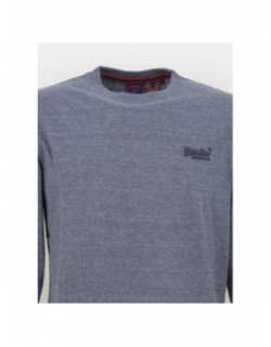 T-shirt vintage logo brodé chiné bleu homme - Superdry