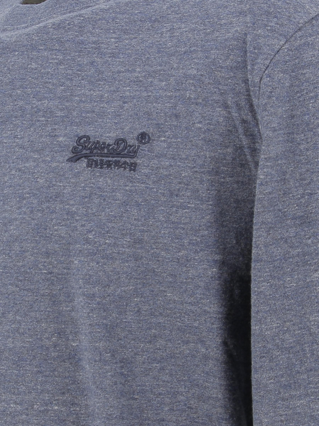 T-shirt vintage logo brodé chiné bleu homme - Superdry