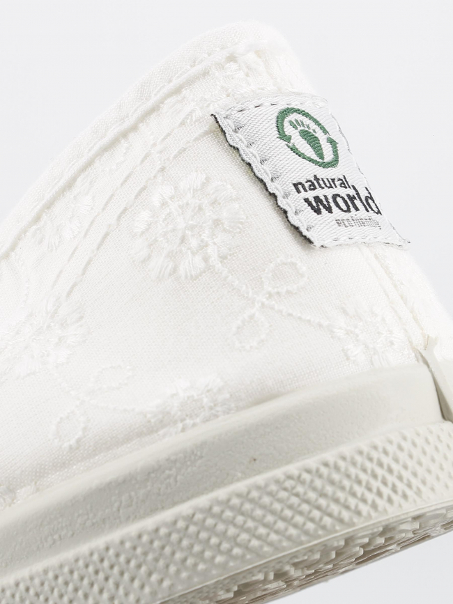 Baskets toile ungles bordado blanc femme - Natural World