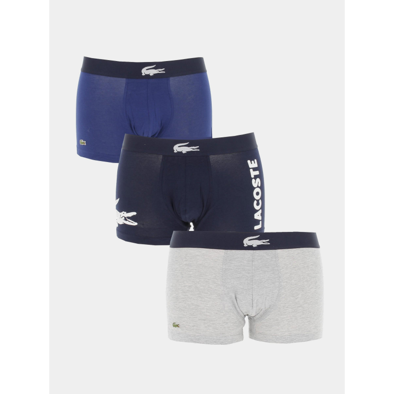 Pack de 3 boxers courts rouge gris bleu marine homme - Lacoste