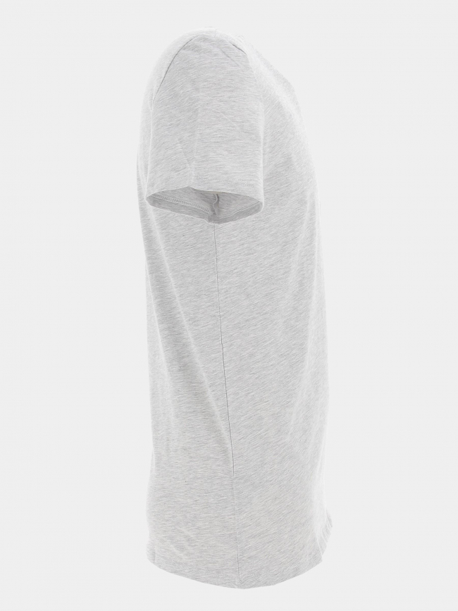 T-shirt uni logo chiné gris homme - Lacoste