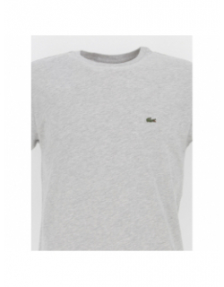 T-shirt uni logo chiné gris homme - Lacoste