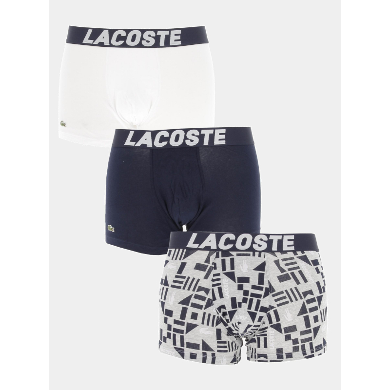 Pack 3 boxers court bleu blanc homme - Lacoste