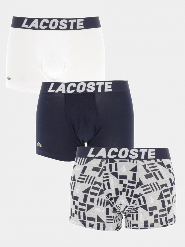 Pack 3 boxers court bleu blanc homme - Lacoste