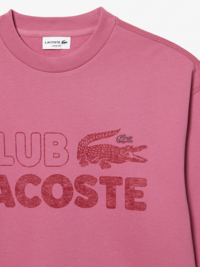Sweat club logo summer rose homme - Lacoste
