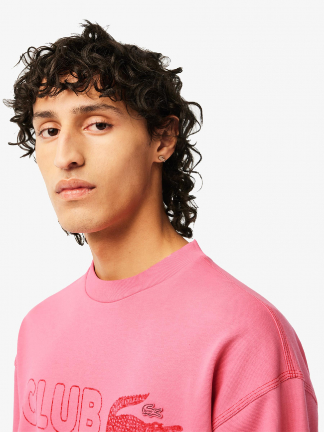 Sweat club logo summer rose homme - Lacoste