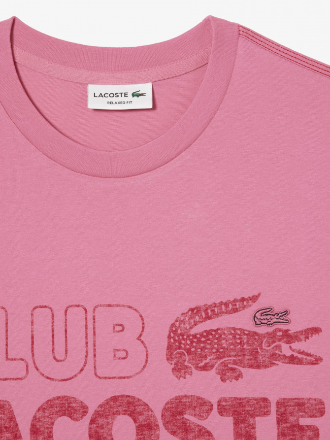 T-shirt club logo rose homme - Lacoste