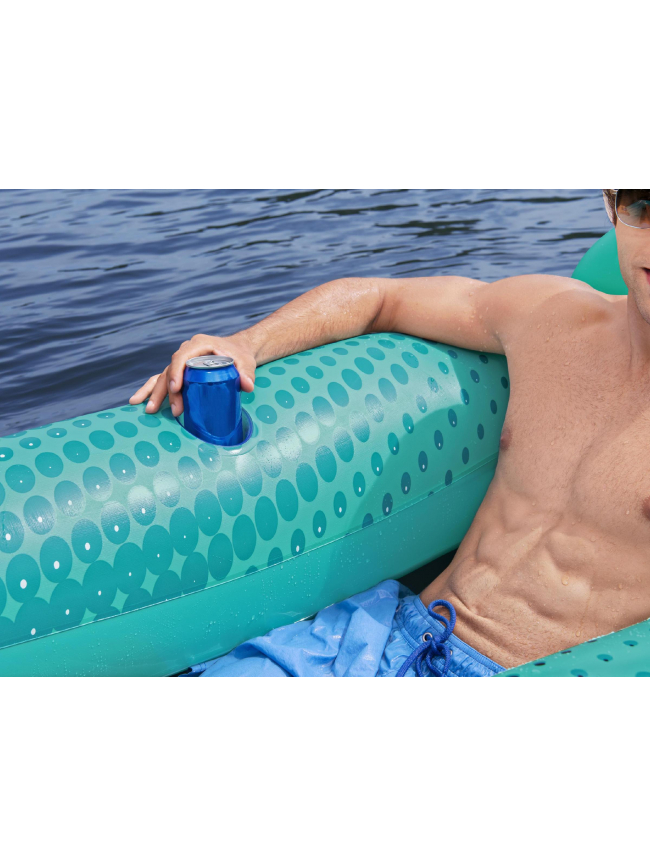 Matelas gonflable plage piscine lounge bleu - Bestway