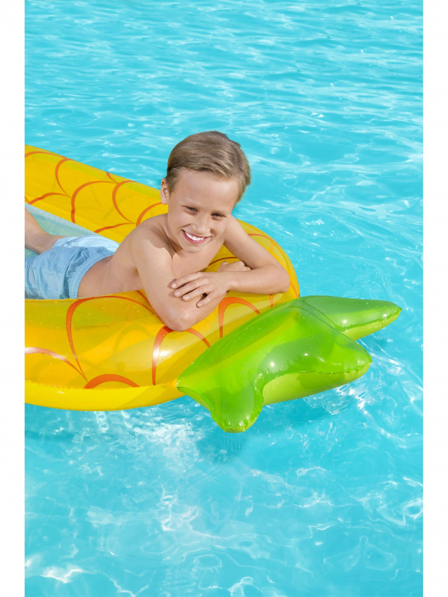 Matelas gonflable piscine ananas summer jaune enfant - Bestway
