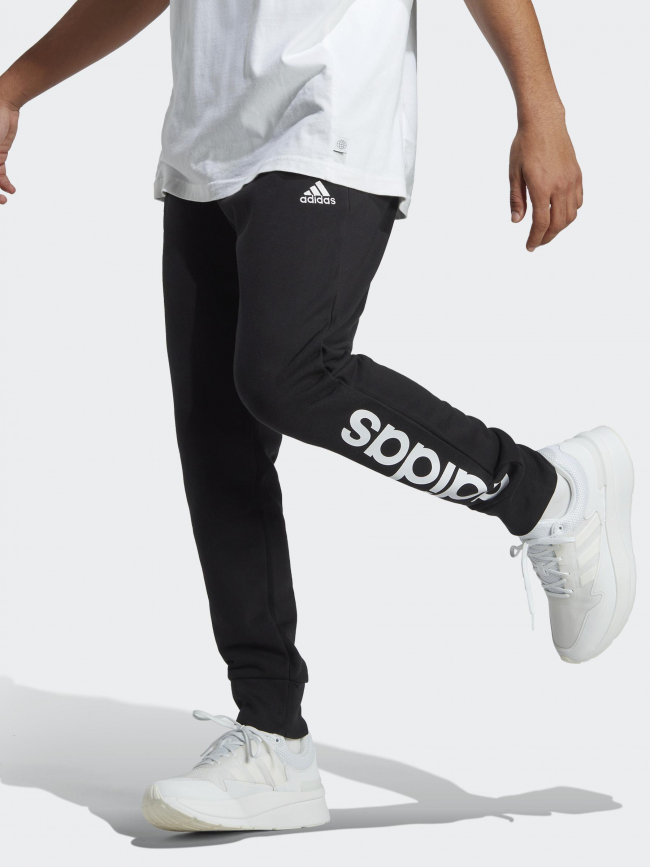Jogging linear logo blanc noir homme - Adidas