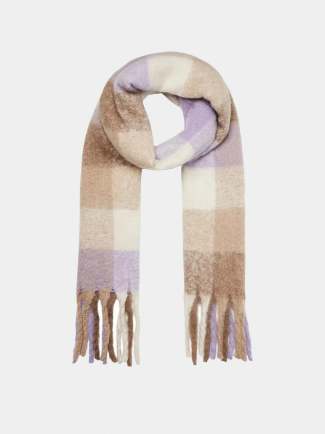 Écharpe à carreaux violet marron femme - Vero Moda
