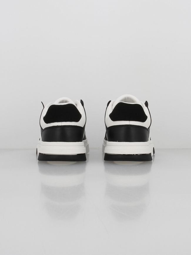 Baskets en cuir cupsole blanc noir homme - Tommy Jeans