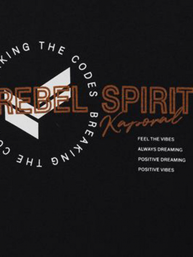T-shirt manches longues rebel spirit noir garçon - Kaporal