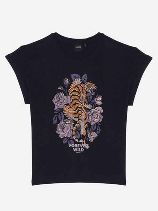 T-shirt tigre kalig bleu marine fille - Kaporal