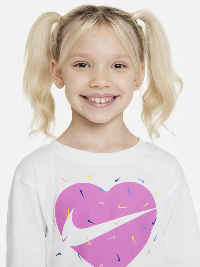 Ensemble legging t-shirt multi logos blanc rose fille - Nike