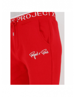 Jogging uni logo brodé rouge enfant - Project X Paris