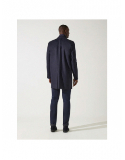 Manteau en laine cachemire isao denim bleu homme - Izac