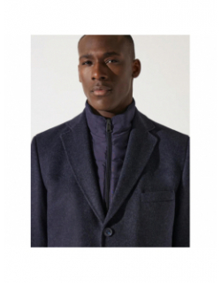 Manteau en laine cachemire isao denim bleu homme - Izac