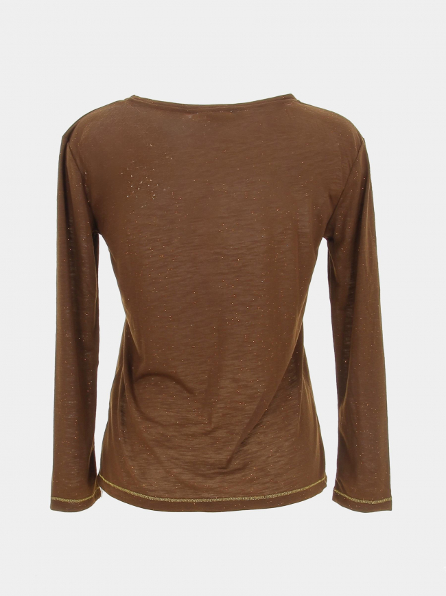 T-shirt manches longues calliopy marron femme - La Petite Etoile