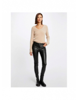 Pull col v moove beige femme - Morgan