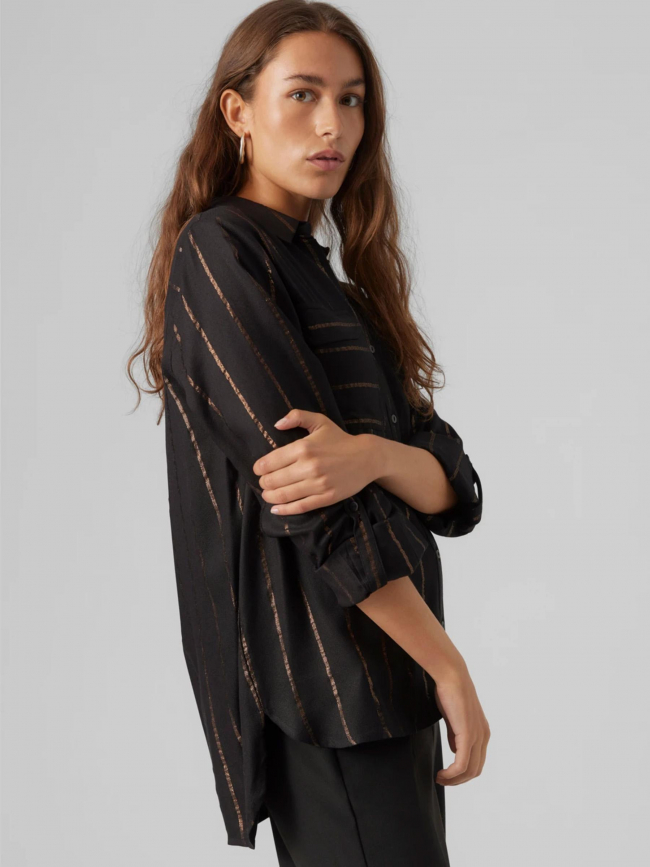 Chemise à rayures pailletées coris noir femme - Vero Moda