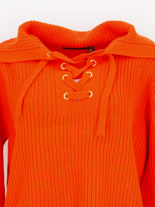 Pull col à lacets lea orange femme - Vero Moda