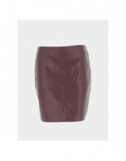 Jupe simili-cuir comano violet femme - Ichi