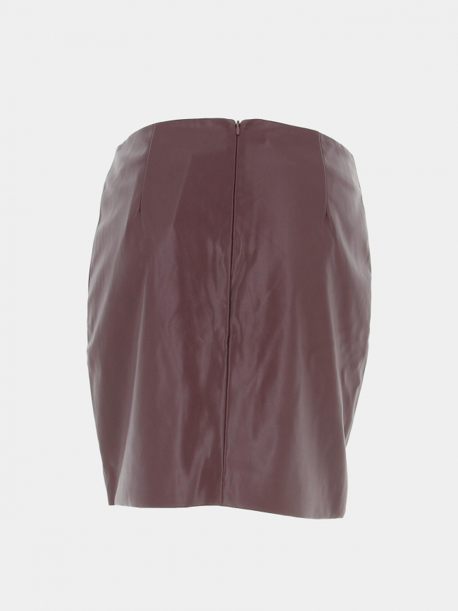 Jupe simili-cuir comano violet femme - Ichi
