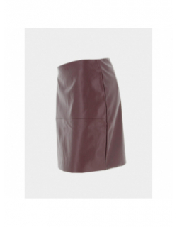 Jupe simili-cuir comano violet femme - Ichi