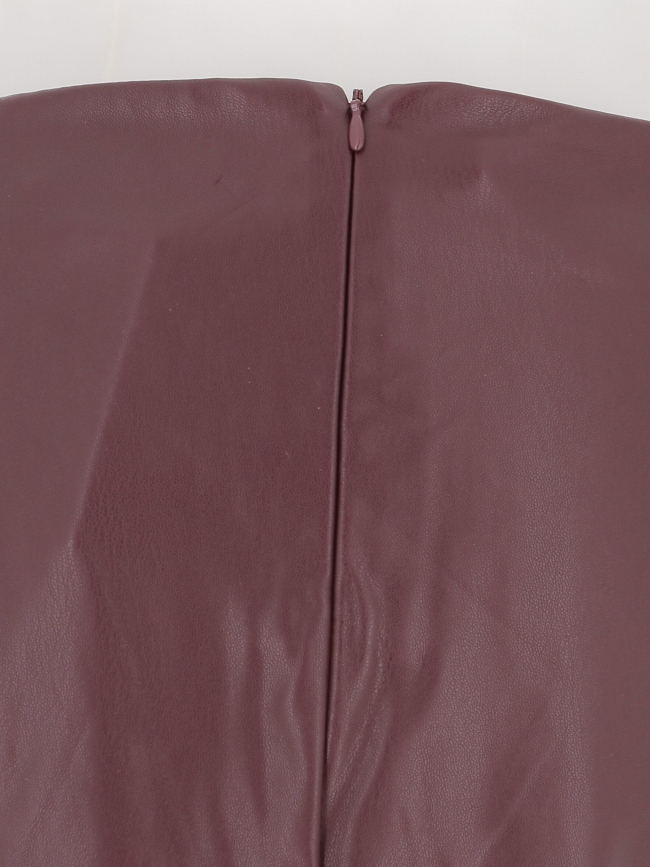 Jupe simili-cuir comano violet femme - Ichi