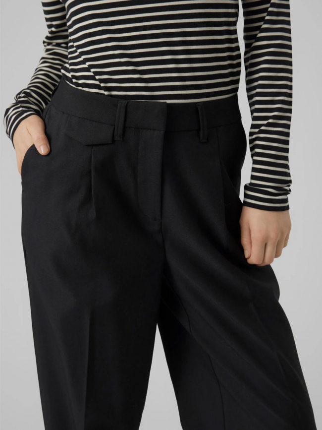 Pantalon large droit tiril noir femme - Vero Moda