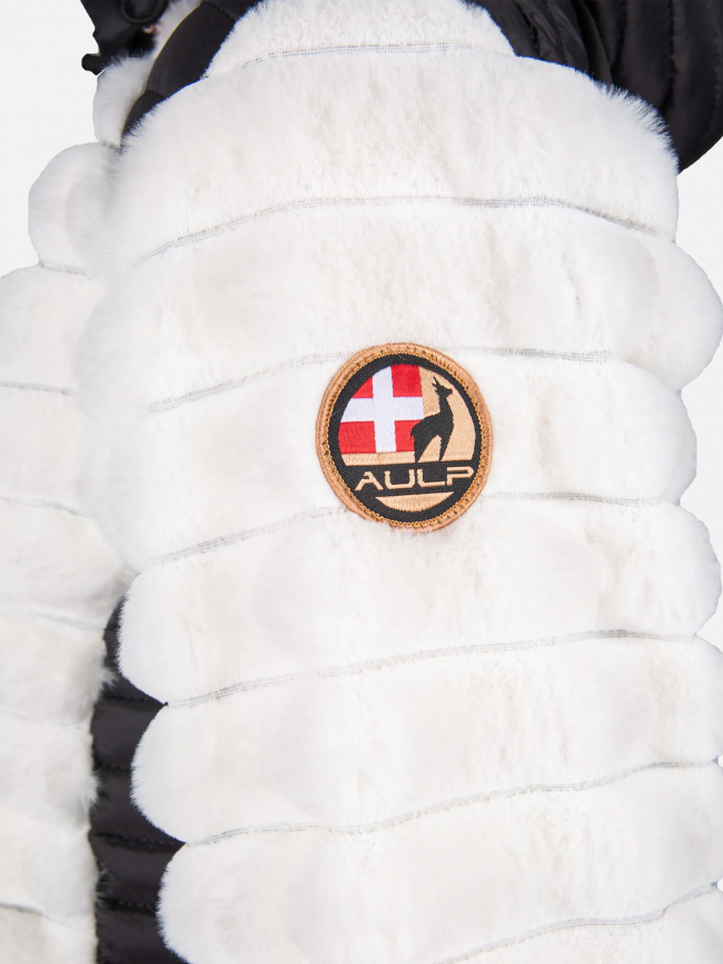 Veste polaire bi-matière fausse fourrure blanc femme - Aulp
