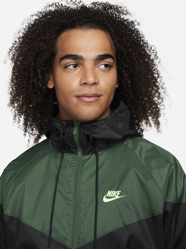 Veste imperméable windrunner noir vert homme - Nike