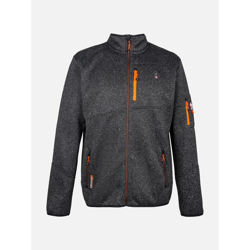 Veste maille navoy anthracite gris orange homme - Aulp