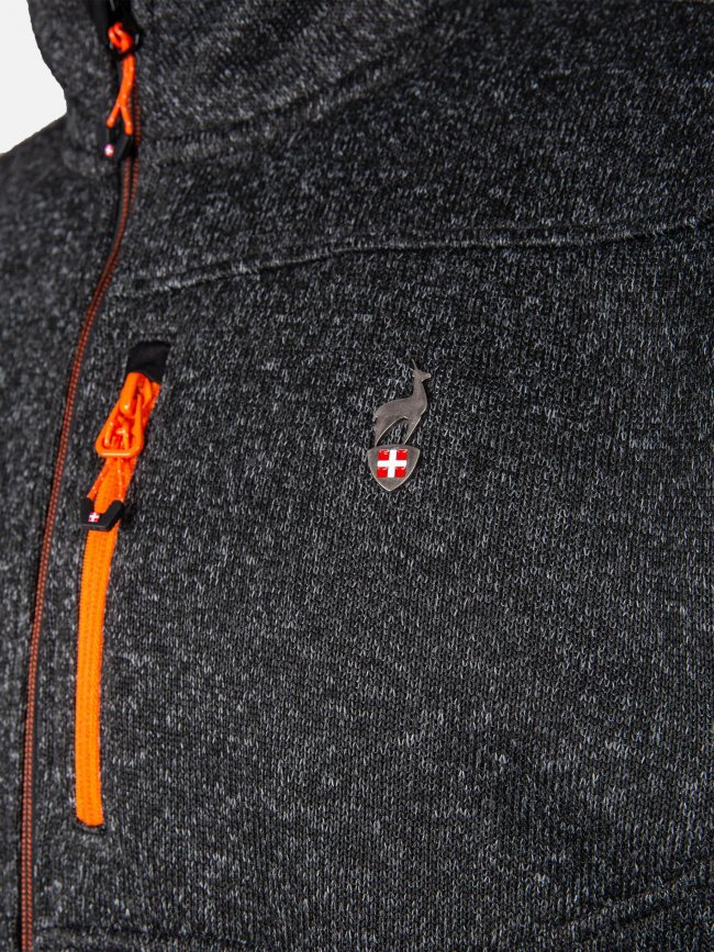 Veste maille navoy anthracite gris orange homme - Aulp