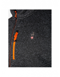 Veste maille navoy anthracite gris orange homme - Aulp