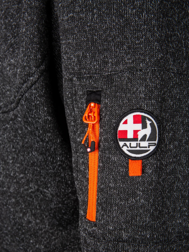 Veste maille navoy anthracite gris orange homme - Aulp