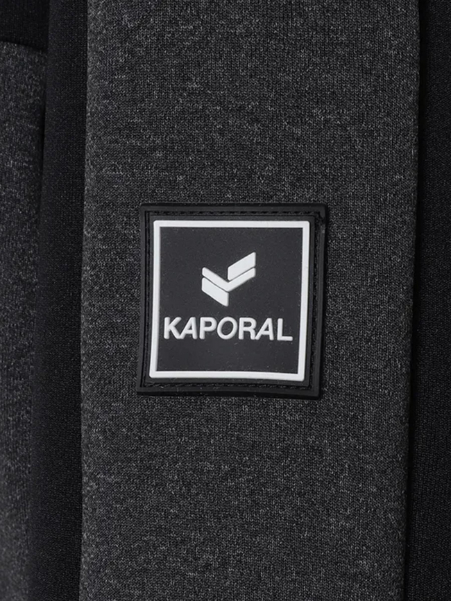 Sweat zippé à capuche bicolore noir gris garçon - Kaporal