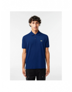 Polo uni logo sleeved bleu homme - Lacoste
