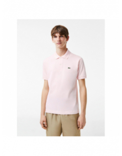 Polo sleeved rib rose homme - Lacoste