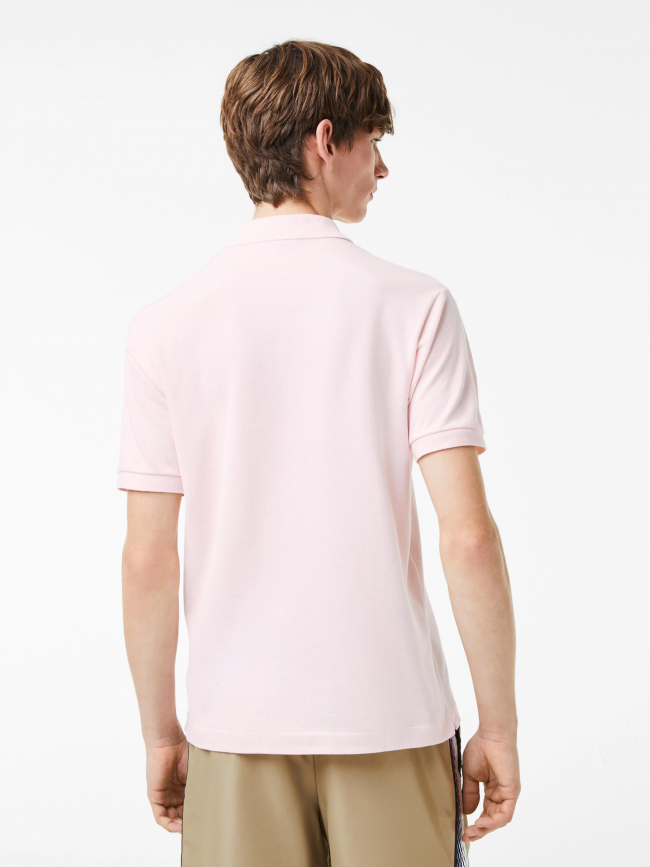 Polo sleeved rib rose homme - Lacoste
