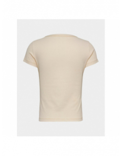 T-shirt col v slim essential beige femme - Tommy Jeans
