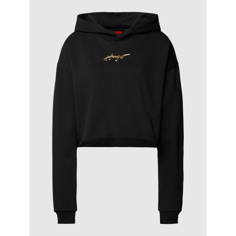 Sweat à capuche crop dephana noir femme - Hugo