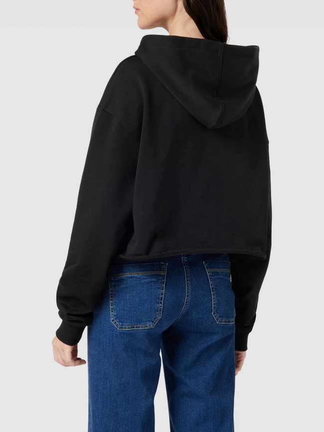 Sweat à capuche crop dephana noir femme - Hugo