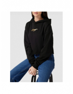Sweat à capuche crop dephana noir femme - Hugo
