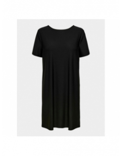 Robe courte droite t-shirt lana noir femme - Only
