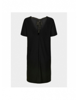 Robe courte droite t-shirt lana noir femme - Only