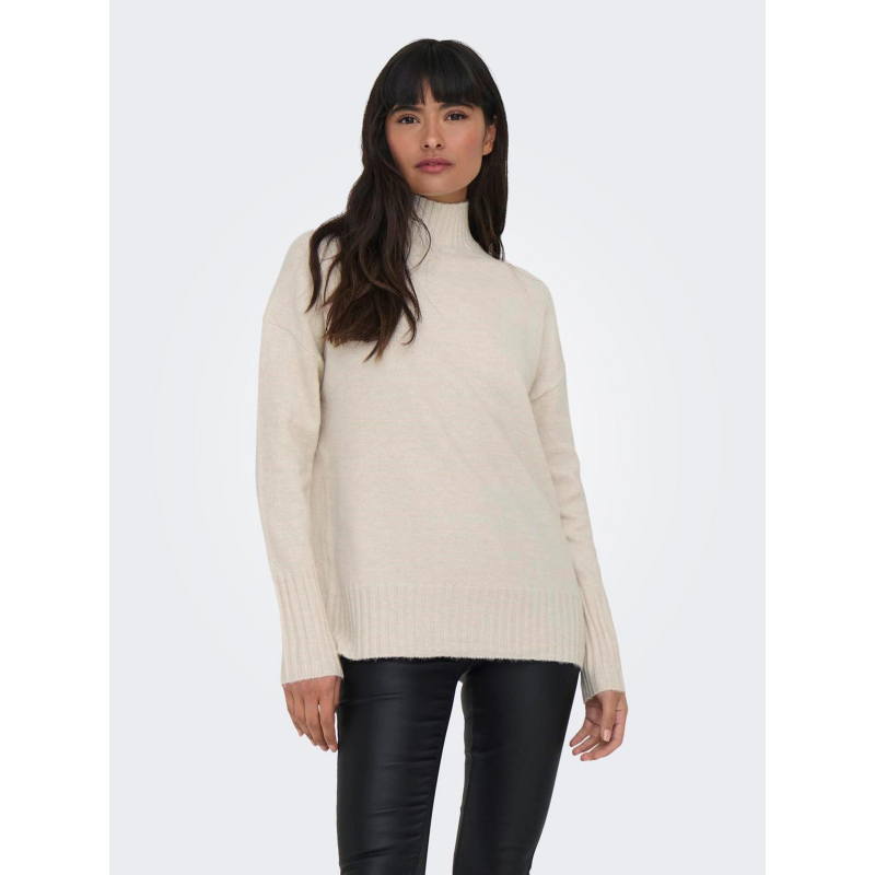 Pull col montant gabriel beige femme - Only